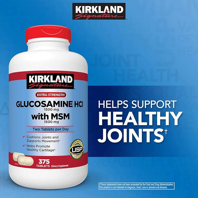 Kirkland Signature Glucosamine with MSM 375 Tablets (5 Pack)