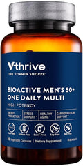 Vthrive Once-Daily Bioactive Multivitamin for Men 50+ Comprehensive Formula Designed to Support Energy Production Promote Stress Management and Enhance Overall Wellness (30 Vegetarian Capsules)