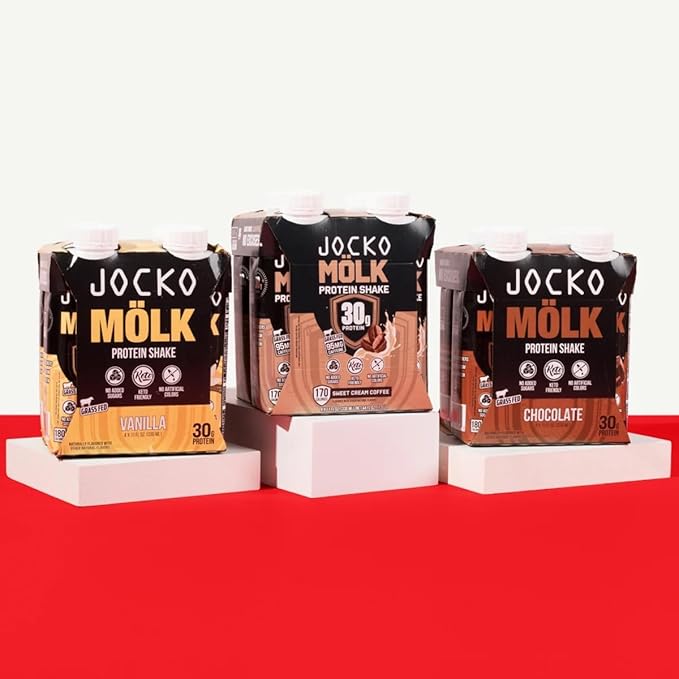 Jocko-Fuel Protein Shake Sweet Cream Coffee Flavor 2 box 30g High Protein Keto Friendly Ready to Drink Shake for Breakfast Post Workout Recovery Low Sugar Energy Drink (11 Fl Oz Sweet Cream Cof