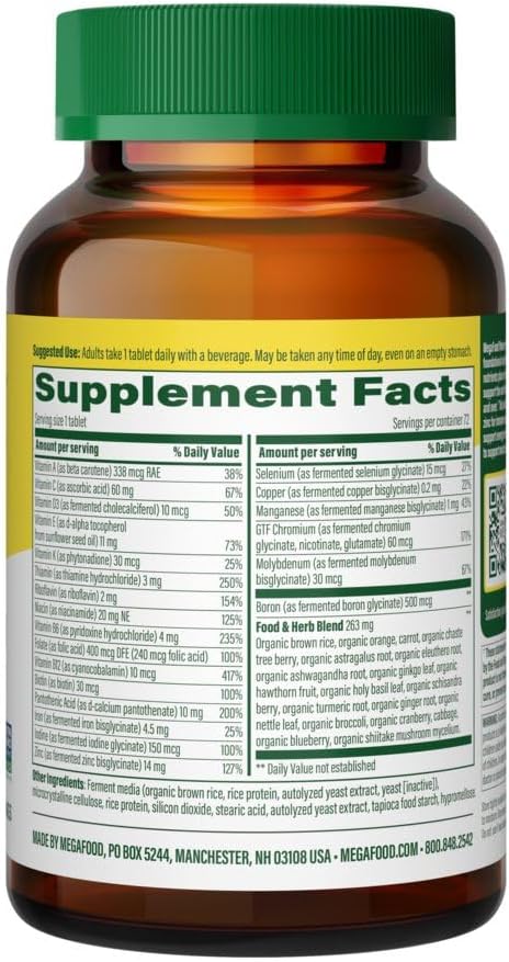MEGAFOOD Women's 40+ One Daily Multivitamin Tablets 72 CT