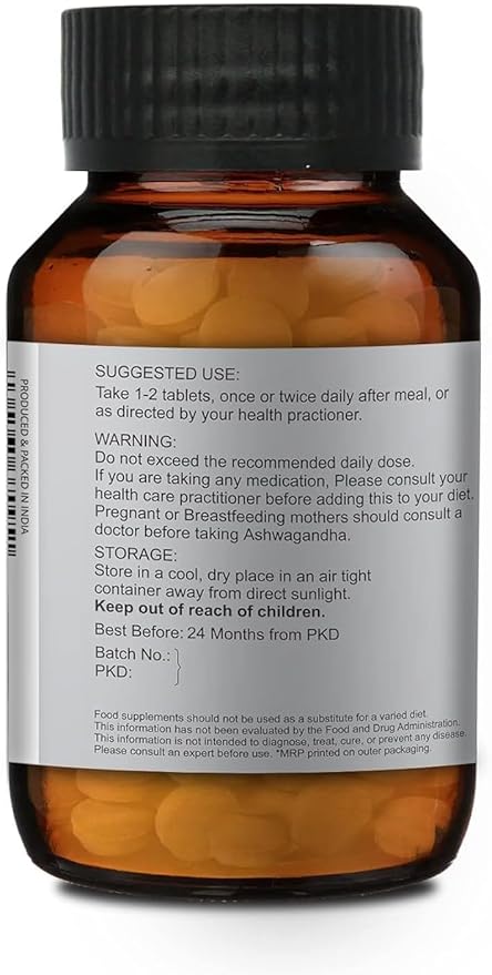 Ashwagandha Tablets 500mg (120 Tablets)| Withania somnifera | Ashvagandha | 500mg (120 Tablets)