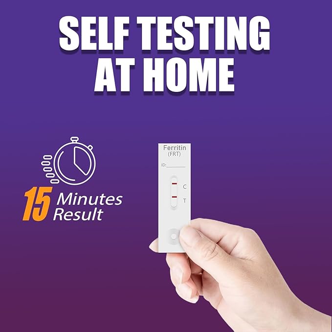 Iron Deficiency Test Kit [2 Tests] – Ferritin Anemia Home Test Kit for Iron Level Detection in 15 Minutes – Convenient Home Test for Adults &amp Children