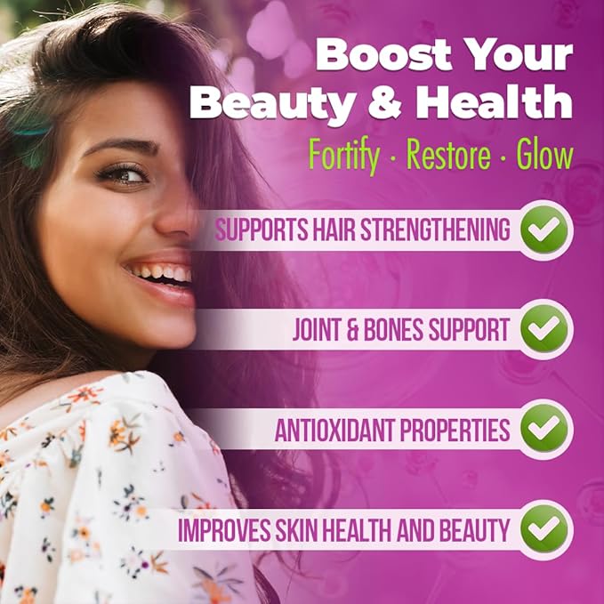 Hydrolyzed Collagen Peptides (60 Count) 1000mg Per Serving Beauty Joint and Anti Aging Support for Hair Skin Nails Bones and Joints Collagen for Women and Men (30-Day Supply) (1)