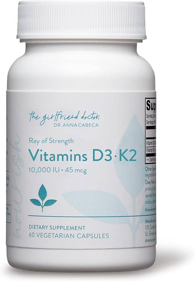 VIDAPURA Ray of Strength D3K2 by Dr. Anna Cabeca – High-Potency Vitamin D3 5000 IU &amp K2 (MK-7) Supplement – Bone Immune &amp Heart Support – 60 Softgels
