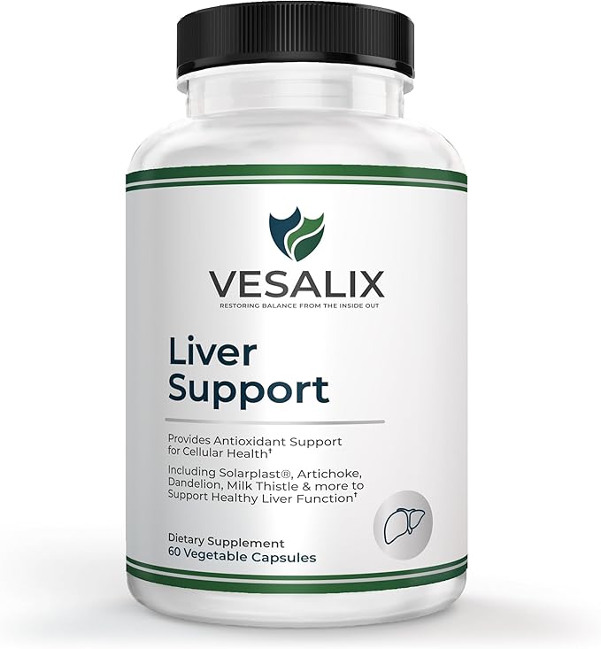 Liver Support – Milk Thistle Artichoke &amp Dandelion with Digestive Enzymes – for Adults 40+ Supports Digestion &amp Cellular Health – 60 Vegetarian Capsules
