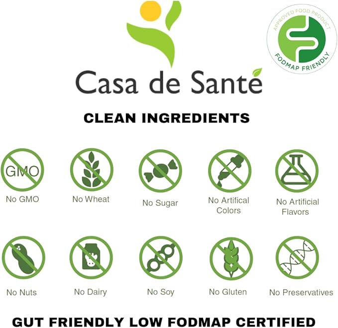 Casa de Sante Vegan Protein Vanilla - GLP-1 Support Low FODMAP Gut Friendly Plant Protein Powder - 21g Protein - MD PhD Formulated - Pea Hemp Sacha Inchi - 16 oz
