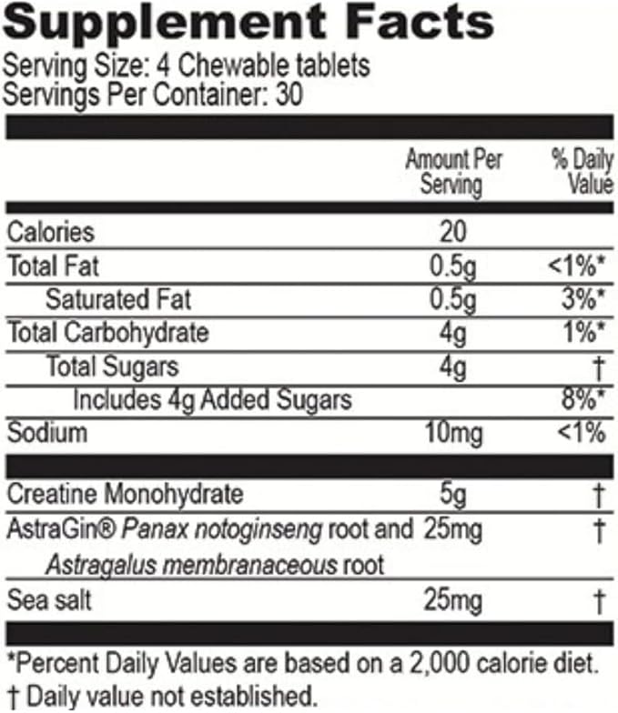 PERFORMANCE INSPIRED Nutrition Creatine Chew – 5g Creatine Monohydrate – Supports Muscle Growth &amp Recovery – Berry Blast Flavor – 120 Count