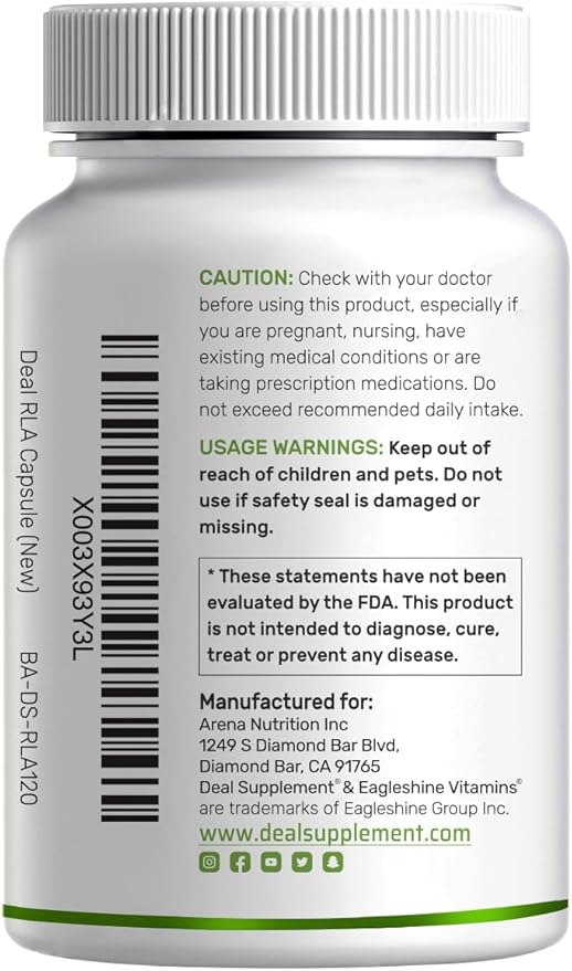 DEAL SUPPLEMENT R Alpha Lipoic Acid 600mg with Benfotiamine 300mg Per Serving 120 Veggie Capsules – 200mg R-ALA Per Capsule – Antioxidant Supplement for Energy &amp Nervous System Support