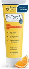 Researched Nutritonals Tri-Fortify Liposomal Glutathione Supplement Liquid Gel - Clinically Researched Detox &amp Immune System Support Antioxidant - Superior Absorption - Natural Orange 8 Fl Oz