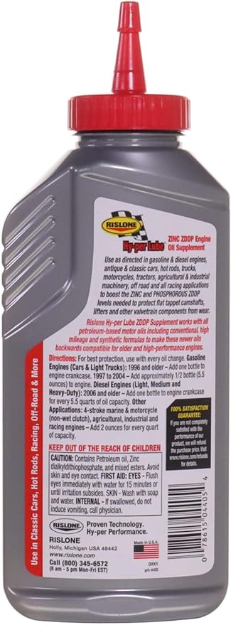 Rislone Hy-per Lube Zinc ZDDP Supplement - 11 oz. (Pack of 2)