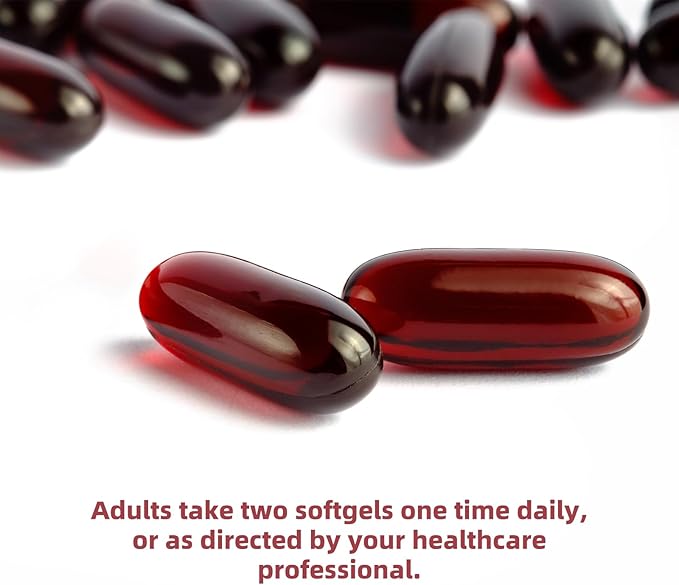 Antarctic Krill Oil Softgels - Rich in Omega-3 phospholipids Non-GMO Dietary Fiber Supplement 60 Capsules