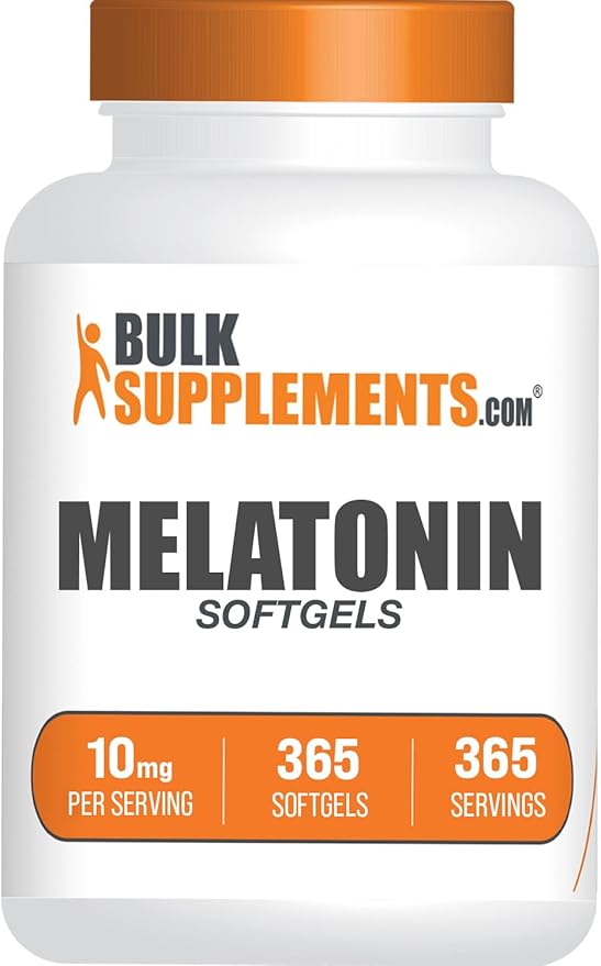 BulkSupplements.com Melatonin 10 mg Softgels for Adults – Sleep Supplement 10 mg per Serving Gluten Free 1 Softgel per Serving 365 Count (Pack of 1)