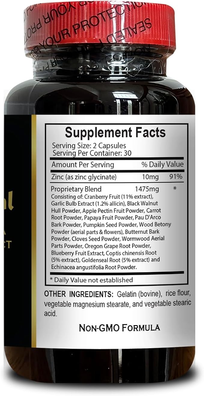 Parasite Complex - Natural Blend for Digestive Health &amp Balance - Complete Herbal Cleanse with Wormwood - GMP-Certified Natural Formula - 2 Bottles