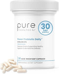 Pure Therapro Rx Power Probiotic Daily - 30 Acid-Resistant Capsules | 4 Proven Strains - 30 Billion CFU/Capsule | Patented Activ-Vial Desiccant Bottle to Ensure Freshness | NO Refrigeration Required