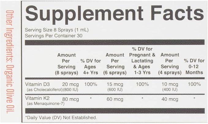 Mary Ruth's Organic Vitamin D3 Plus K2 Spray 1 FZ