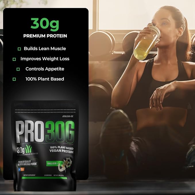 PRO 30G Vegan Protein Powder by ATHLEAN-X Plant-Based Muscle Recovery &amp Growth Formula Gluten-Free NSF Certified for Sports High Protein Supplement for Strength (Rich Double Chocolate)