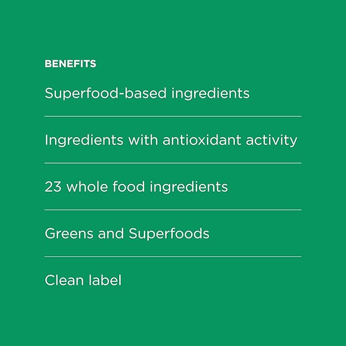 SuperGreens - Potent Superfoods Blend - Plant-Based Antioxidant Support - Greens Powder Supplement &amp Drink Mix - Non-GMO Vegan &amp Gluten-Free - SuperGreens (30 Servings)