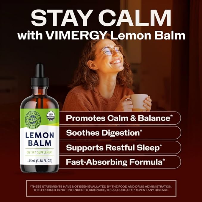 Vimergy NutriDense Fruitylicious Turmeric + Ginger Chewables (60 Count) &amp Liquid Lemon Balm (115 mL)