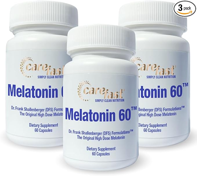 Pure Melatonin 60mg | 180 High-Dose Easy-to-Swallow Capsules | Natural Sleep Aid | Non-Habit Forming | Holistic Wellness
