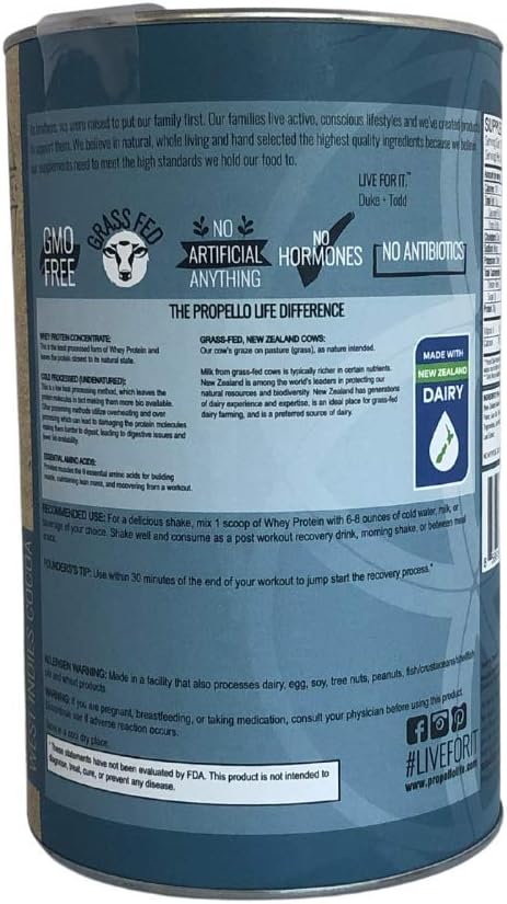 Propello Life Grass-fed Whey Protein Powder (West Indies Cocoa 17 Servings)