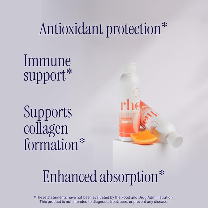 Rho Nutrition Liposomal Vitamin C – Ultra High Absorption Liquid Vitamin C Supplement - Supports Immune System Collagen Production and Overall Health for Men and Women