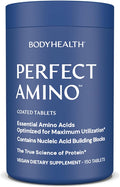 BodyHealth PerfectAmino (150 ct) Easy to Swallow Tablets Essential Amino Acids Supplement with BCAAs Vegan Protein for Pre/Post Workout &amp Muscle Recovery with Lysine Tryptophan Leucine Methio