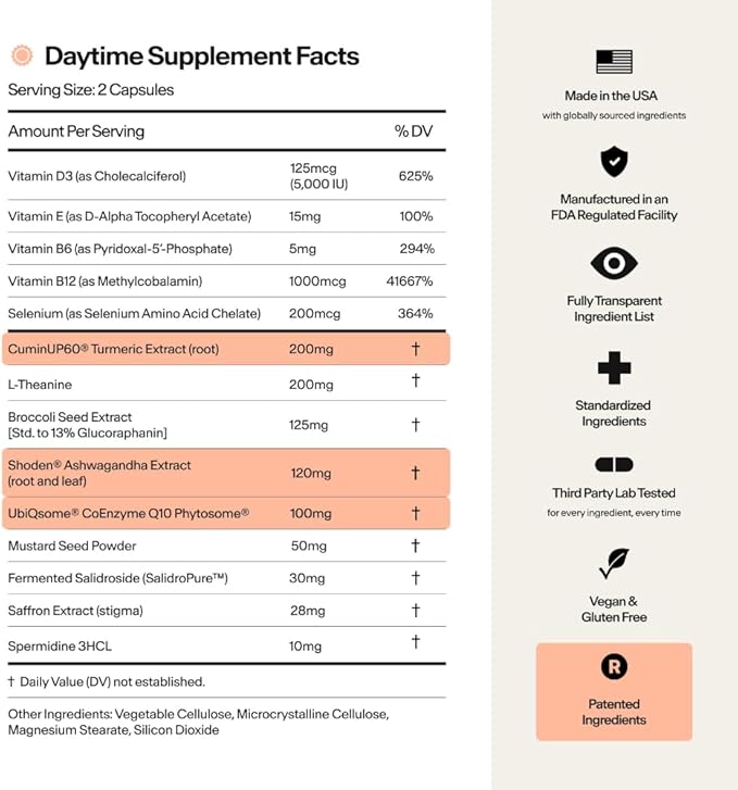 STASIS Daytime &amp Nighttime Supplement Refill Bundle Morning &amp Evening Routine Support Capsules 1 Month Supply