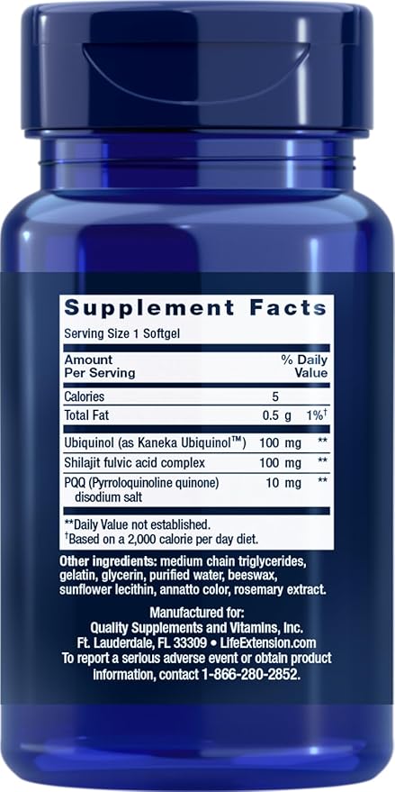 Life Extension Super Ubiquinol CoQ10 with PQQ 30 softgels (Pack of 2)