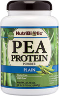 NutriBiotic Pea Protein Plain 21 Oz | Low Carb Vegan Plant Protein Powder | 100% Grown &amp Processed in The USA | Deliciously Creamy &amp BCAA-Rich | Made Without Chemicals GMOs &amp Gluten | Ke