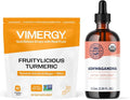 Vimergy NutriDense Fruitylicious Turmeric + Ginger Chewables (60 Count) &amp Liquid Ashwagandha Extract (115 mL)