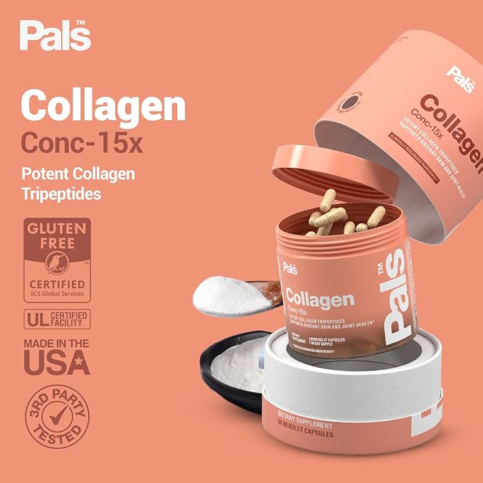 Marine Collagen Peptides Capsules for Women &amp Men 15x Concentration Type I &amp III Fish Derived Tripeptides Hydrolyzed Marine Collagen Supplements for Skin Hair Nails Bones Joint Health Non-GMO