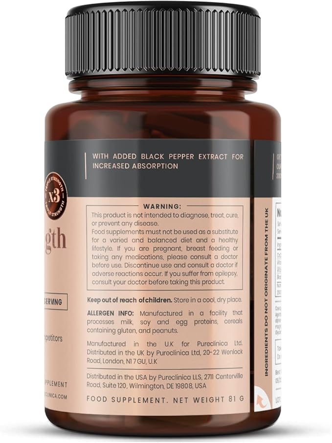 pureclinica Fermented CoQ10 300mg x 180 Tablets (2 Bottles of 90 Tablets) - 6 Months Supply. Non GMO USP Grade. with Added Vitamin C &amp Black Pepper Extract for Absorption.