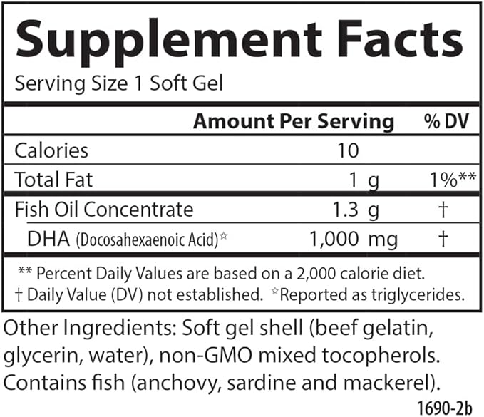 Carlson - Elite DHA Gems 1000 mg DHA Supports Healthy Brain Function &amp Vision 30 soft gels