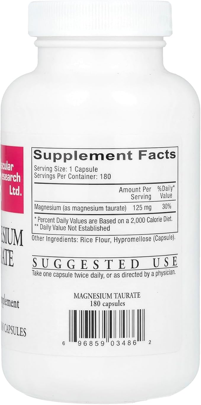 Cardiovascular Research Magnesium Taurate 125 mg Creamy White 180 Capsules (MAGT2)