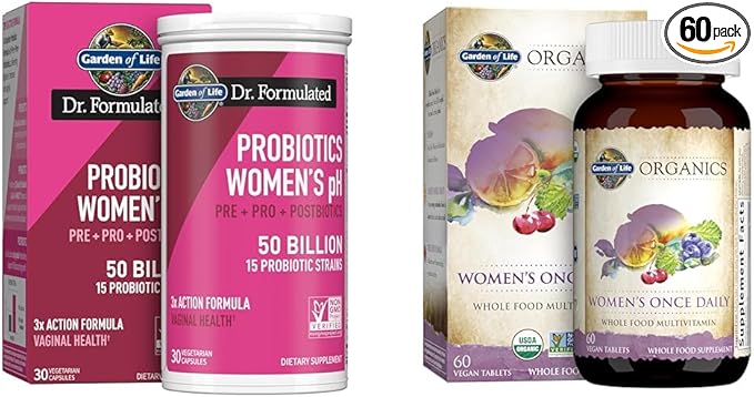 Garden of Life Dr Formulated Once Daily Complete Probiotics for Women + Organics Multivitamin for Women 60 Tablets