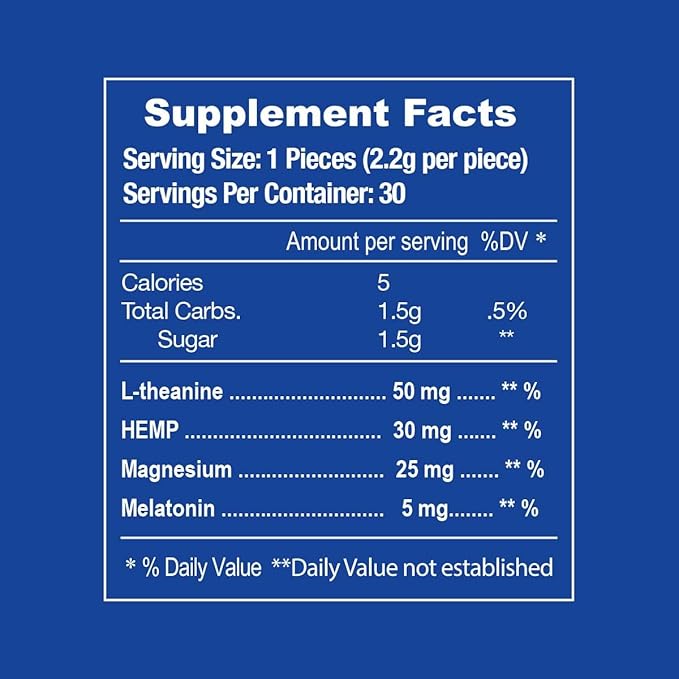Hemp + Melatonin Sleep Gummies (30 Count) - Stay Asleep Longer with L-Theanine and Magnesium - Non-Habit Forming Non-GMO Gluten-Free - Strawberry Flavor