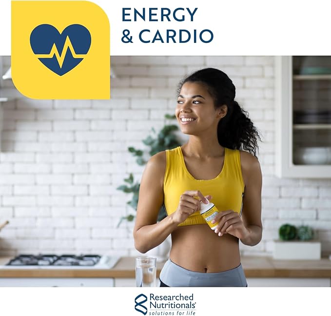 Researched Nutritionals RibosCardio ATP Energy Powder - D Ribose &amp L Carnitine Supplement with Magnesium Malic Acid - Supports Muscle Recovery Heart Health &amp Brain Health (41.4 g)