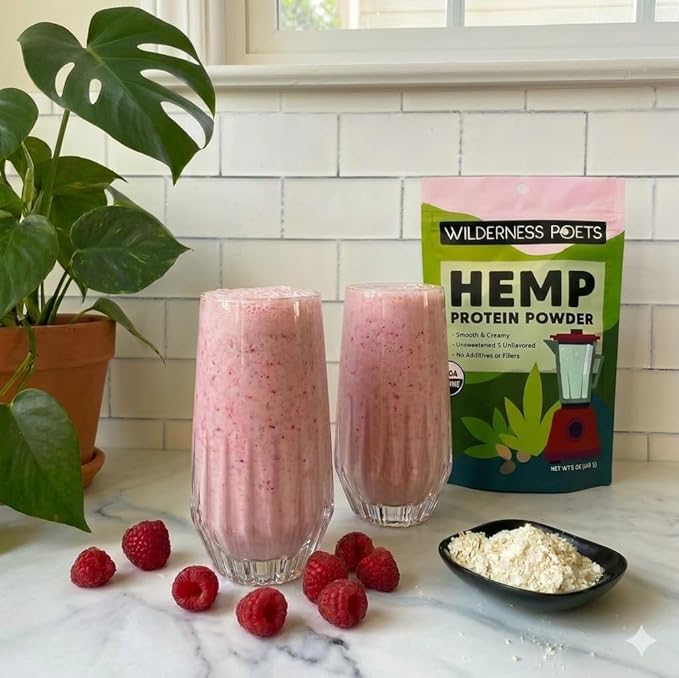 Wilderness Poets Cold Pressed Organic Hemp Protein Powder (64 Ounce - 4 Pound)