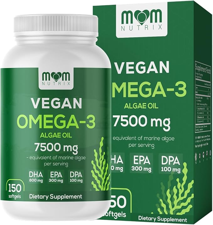 Fish Oil Alternative - Vegan Omega 3 Supplement Algae Oil DHA EPA DPA - Plant Based Omega 3 Fatty - Organic &amp Non-GMO - 150 Softgels