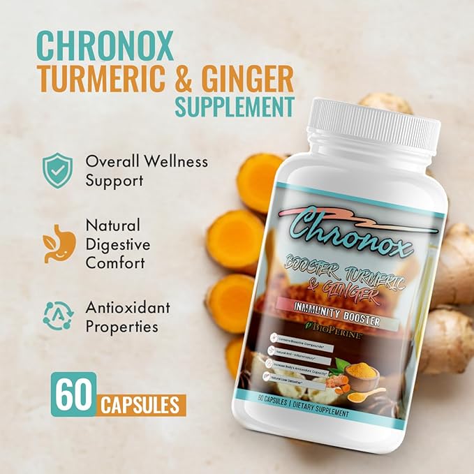 Turmeric &amp Ginger Supplement - Herbal Dietary Supplement with Antioxidant Liver &amp Digestive Support - Herbal Supplements for Daily Wellness Comfort Balance &amp Overall Healthy Lifestyle -