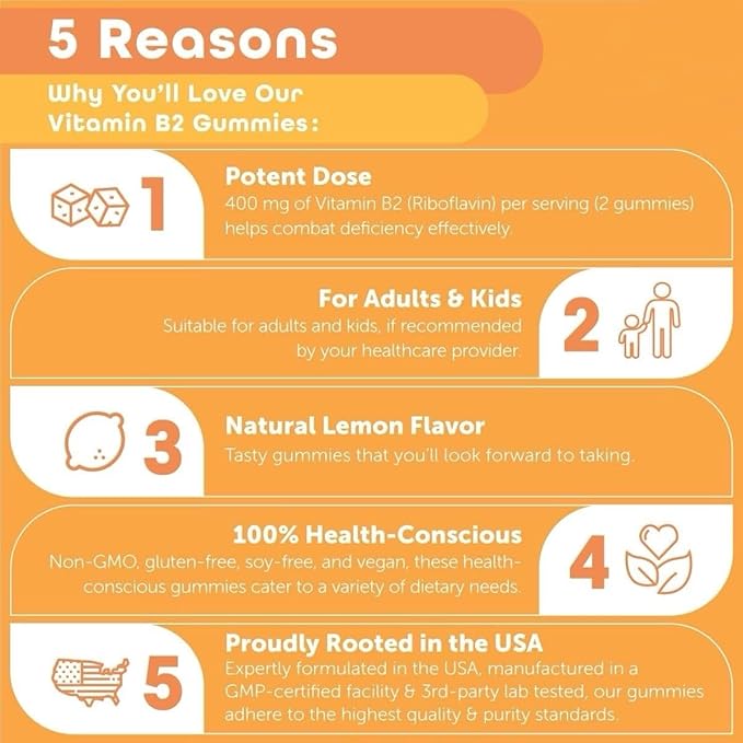 kindnature B-Vitamin Boost: B1 Thiamine 500mg &amp B2 Riboflavin 400mg Gummy Duo for Kids &amp Adults