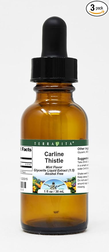 Carline Thistle Glycerite Liquid Extract (1:5) - Mint Flavored (1 oz ZIN: 523315) - 3 Pack