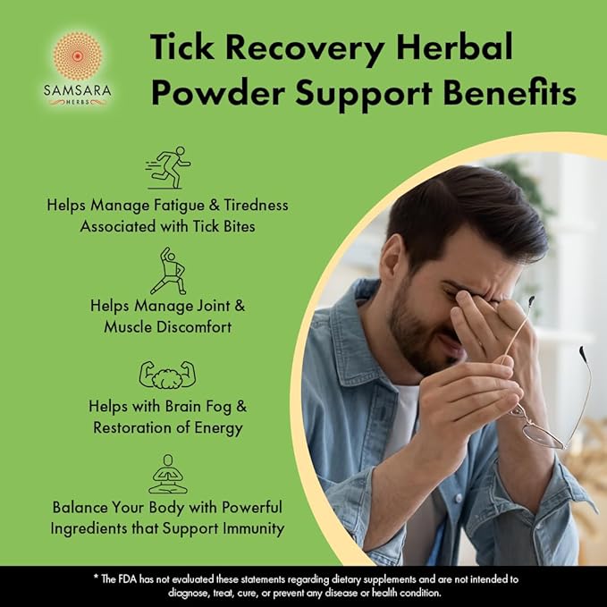 Samsara Herbs Tick Recovery Herbal Powder Formula (16oz/454g) - Japanese Knotweed Cat's Claw SIDA Acuta Houttuynia Cordata Stevia