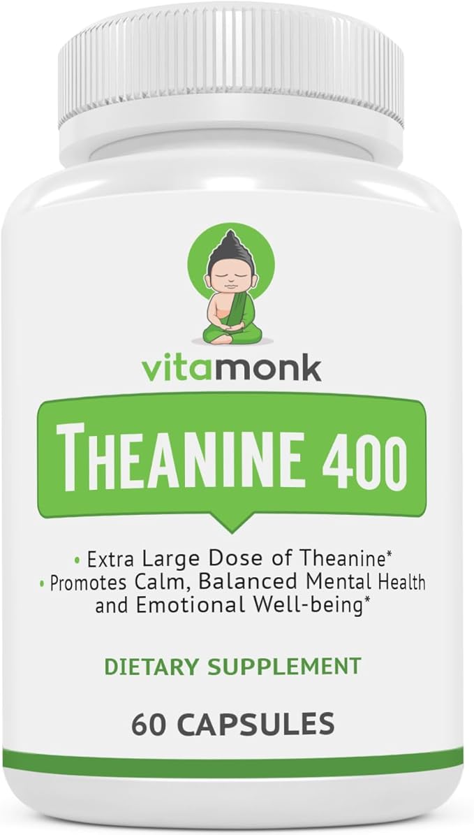 VitaMonk Sleep Blend and L-Theanine: Melatonin Free Sleep Aid &amp Relaxation Bundle