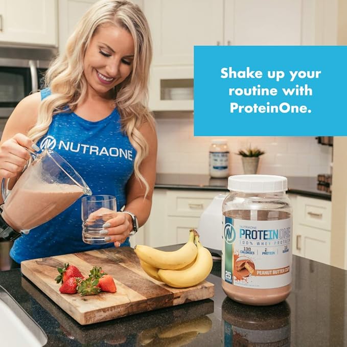 NutraOne ProteinOne Whey Protein Promote Recovery and Build Muscle with a Protein Shake Powder for Men &amp Women (Chocolate PB Cup - 2 LB)
