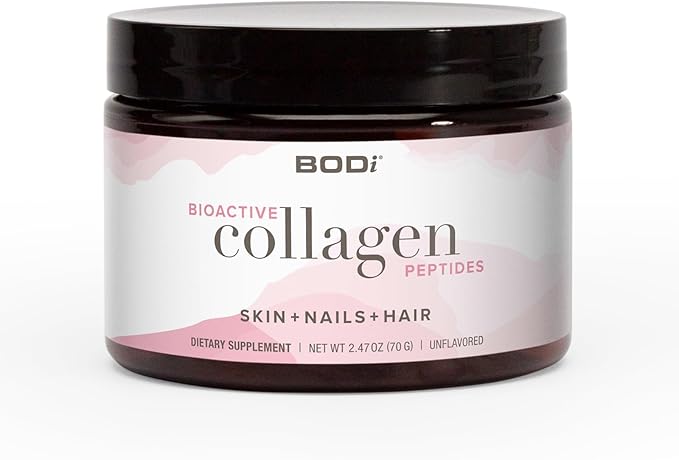 BODi Bioactive Collagen Peptides Powder Collagen Type I &amp III for Skin Hair and Nail Health Gluten-Free Supplement for Women - Hydrolyzed Collagen Unflavored 2.47 oz 28 Servings