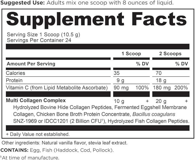 Ancient Nutrition Multi Collagen Protein Powder Vanilla 24 Servings + Bone Broth Protein Powder Vanilla 20 Servings