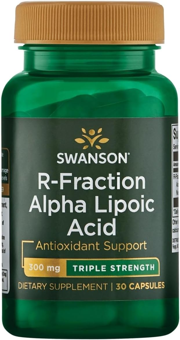 Swanson Triple Strength R-Fraction Alpha Lipoic Acid - Promotes Healthy Blood Pressure &amp Delivers Essential Nutrients - (30 Capsules 300mg Each)