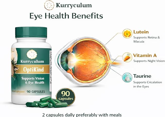 Optikind Best Eye Vitamins for Blurry Vision.Eye Health Supplements for Adults with Lutein for Macular Health Eye Vision Eye Strain and Fatigue.with Zinc and Vitamin A for Support