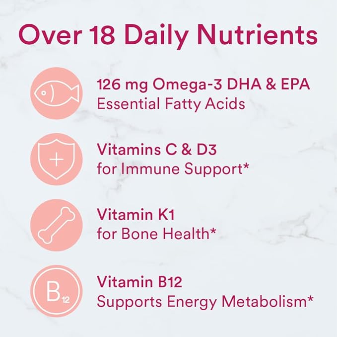 SmartyPants Women's Multivitamin Gummies: Omega 3 Fish Oil (EPA/DHA) Methylfolate CoQ10 Vitamin D3 C Vitamin B12 B6 A K &amp Zinc Inositol Gluten Free 180 Count (30 Day Supply)